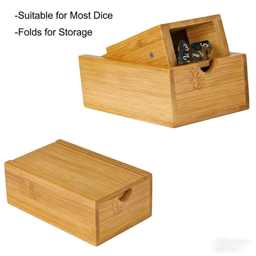 Dice Tower Wooden - Премиальный натуральный бамбуковый складной держатель для